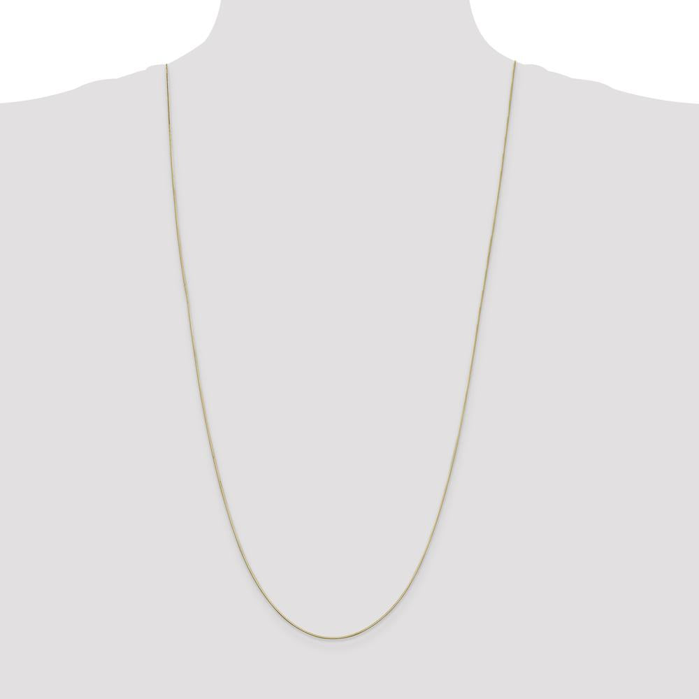 14K Yellow Gold 30" Octagonal Snake Chain Necklace with Lobster Clasp - 0.6mm Width by Oro Pregiato