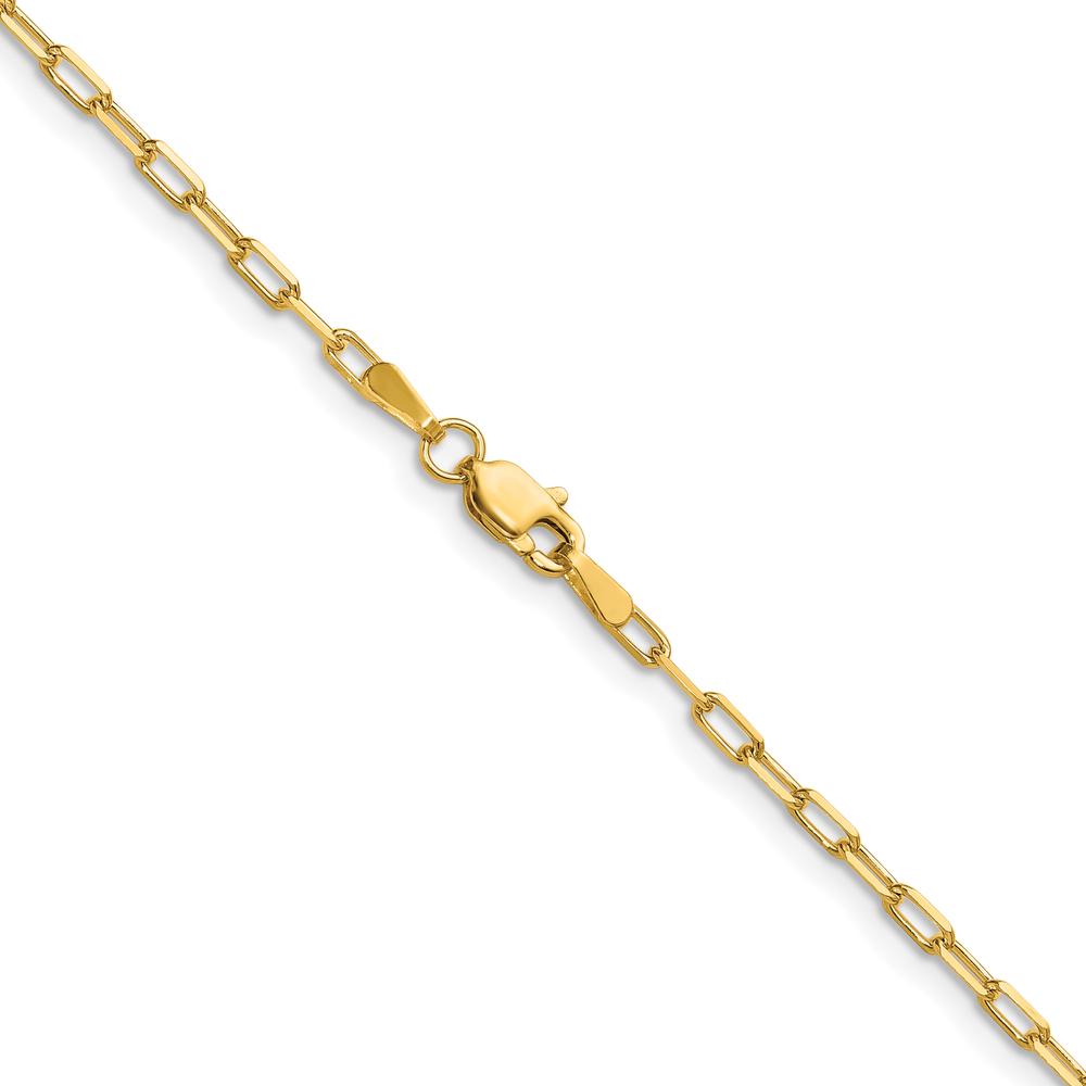 14K Yellow Gold 30" Paperclip Chain Necklace with Beveled Edges by Oro Pregiato