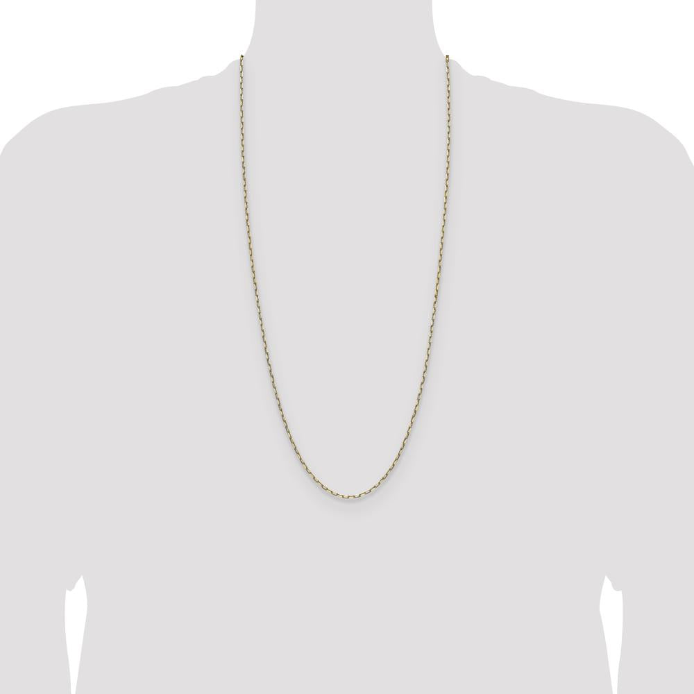 14K Yellow Gold 30" Paperclip Chain Necklace with Beveled Edges by Oro Pregiato