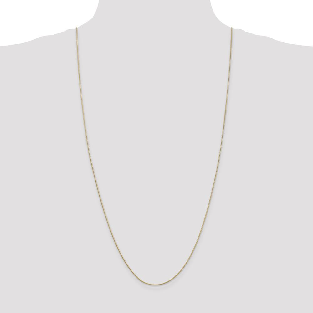 14K Yellow Gold 30" Polished Snake Chain Necklace - 0.9mm Width by 0