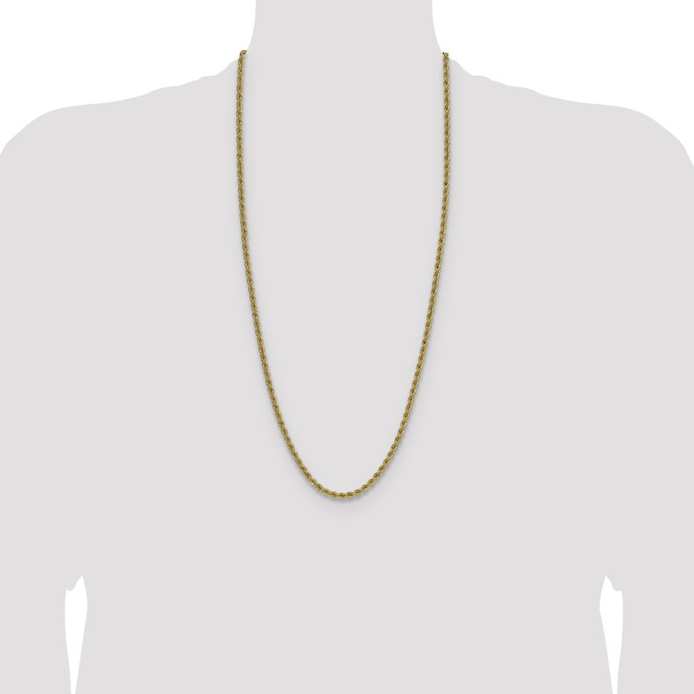 14K Yellow Gold 30" Rope Chain Necklace - 4.2mm Width
