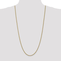 14K Yellow Gold 30" Rope Chain Necklace with Lobster Clasp - 2.5mm Solid Hand-Made Design