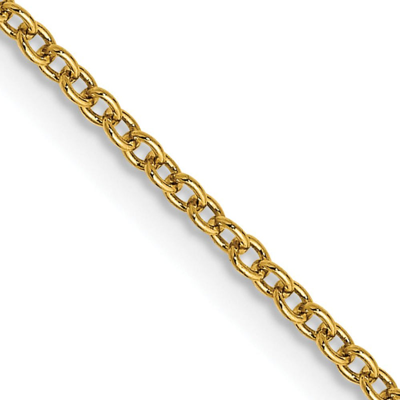 14K Yellow Gold 30" Round Open Wide Link Cable Chain with Lobster Clasp by Oro Pregiato