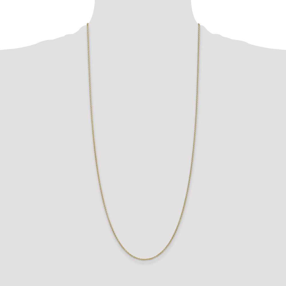 14K Yellow Gold 30" Round Open Wide Link Cable Chain with Lobster Clasp by Oro Pregiato