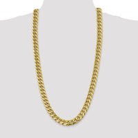 14K Yellow Gold 30" Semi-Solid Miami Cuban Chain - 13.2mm Width by Oro Pregiato