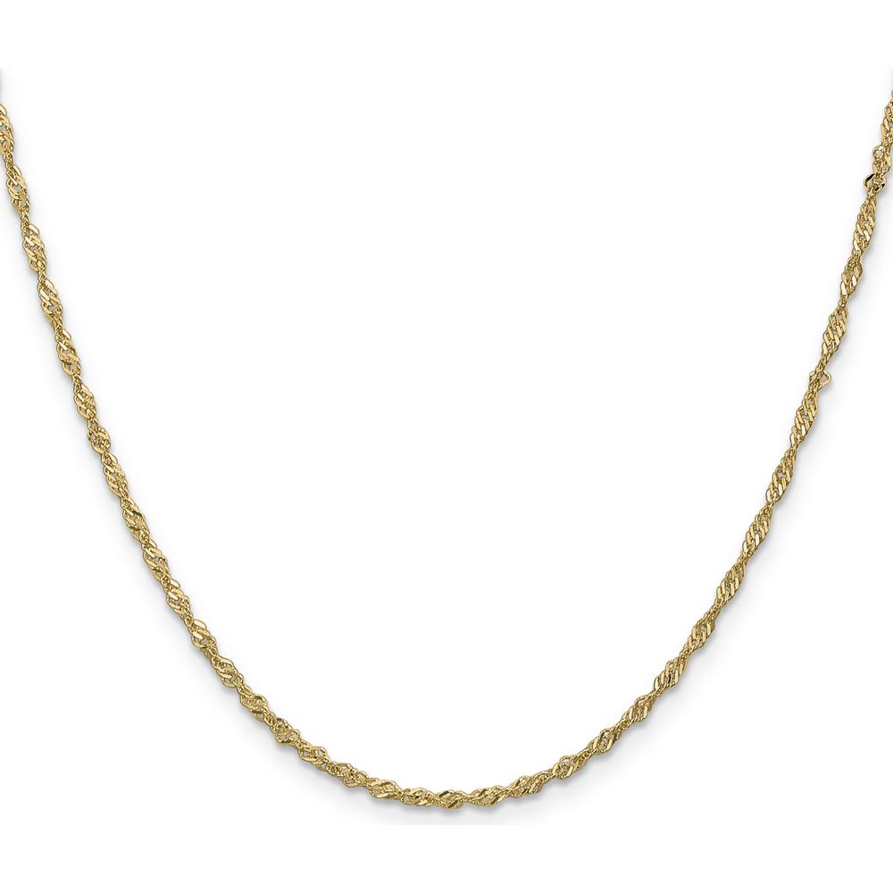 14K Yellow Gold 30" Singapore Chain Necklace with Lobster Clasp - 1.7mm Width by Oro Pregiato
