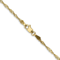 14K Yellow Gold 30" Singapore Chain Necklace with Lobster Clasp - 1.7mm Width by Oro Pregiato