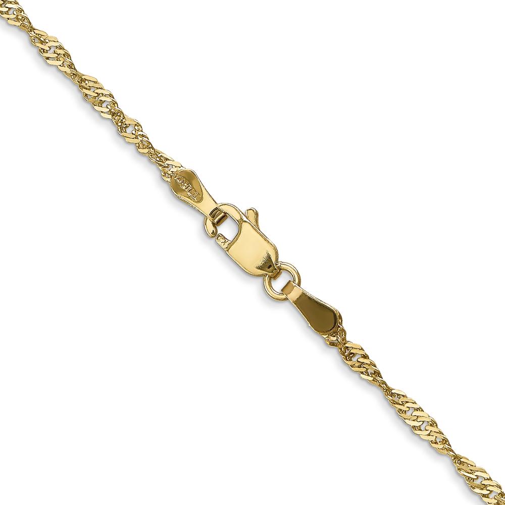 14K Yellow Gold 30" Singapore Chain Necklace with Lobster Clasp - 1.7mm Width by Oro Pregiato