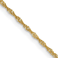 14K Yellow Gold 30" Singapore Chain Necklace with Polished Finish by Oro Pregiato