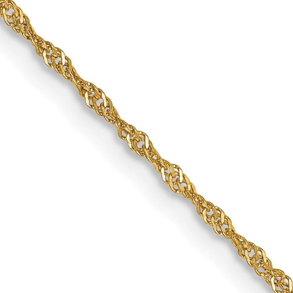 14K Yellow Gold 30" Singapore Chain Necklace with Polished Finish by Oro Pregiato