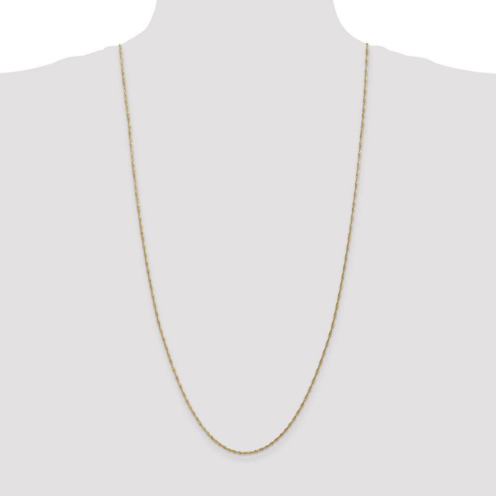 14K Yellow Gold 30" Singapore Chain with Spring Ring Clasp - 1.40mm Width by Oro Pregiato