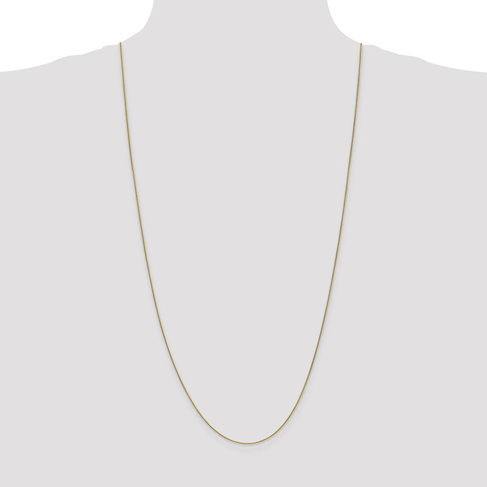 14K Yellow Gold 30" Spiga Chain Necklace - 0.85mm Width with Lobster Clasp by Monteluci Fine Jewelry
