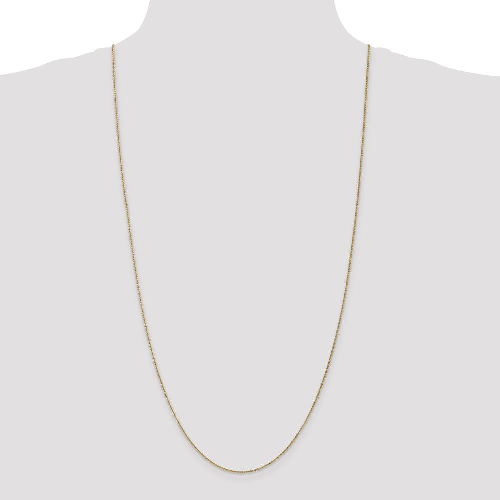 14K Yellow Gold 30" Spiga Chain Necklace - 1.05mm Width with Lobster Clasp by Oro Pregiato