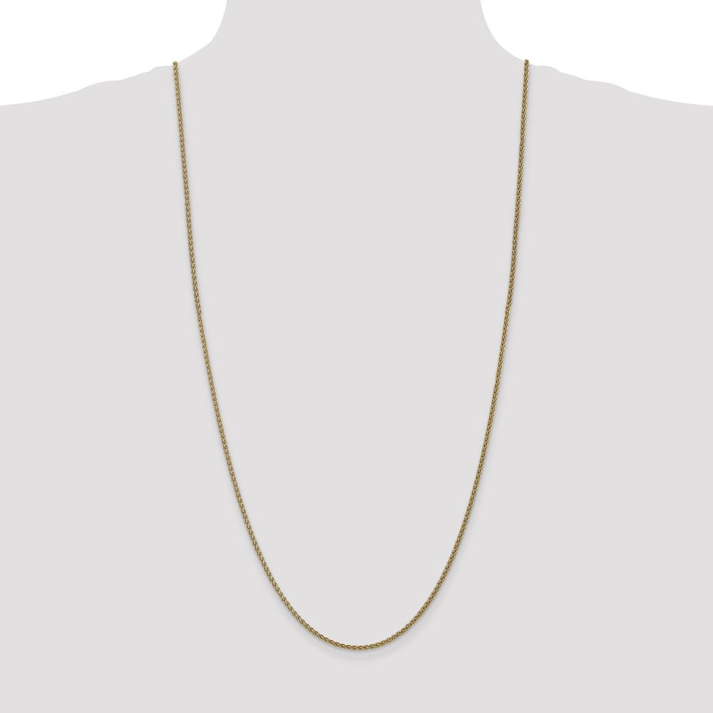 14K Yellow Gold 30" Spiga Wheat Chain with Spring Ring Clasp - 1.05mm Width by Oro Pregiato