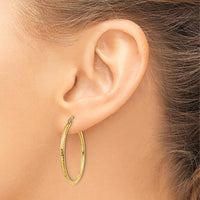14K Yellow Gold 30mm Diamond-Cut Large Hoop Earrings by 0