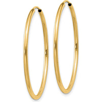 14K Yellow Gold 30mm Polished Endless Hoop Earrings - 1.5mm Thickness by Oro Pregiato
