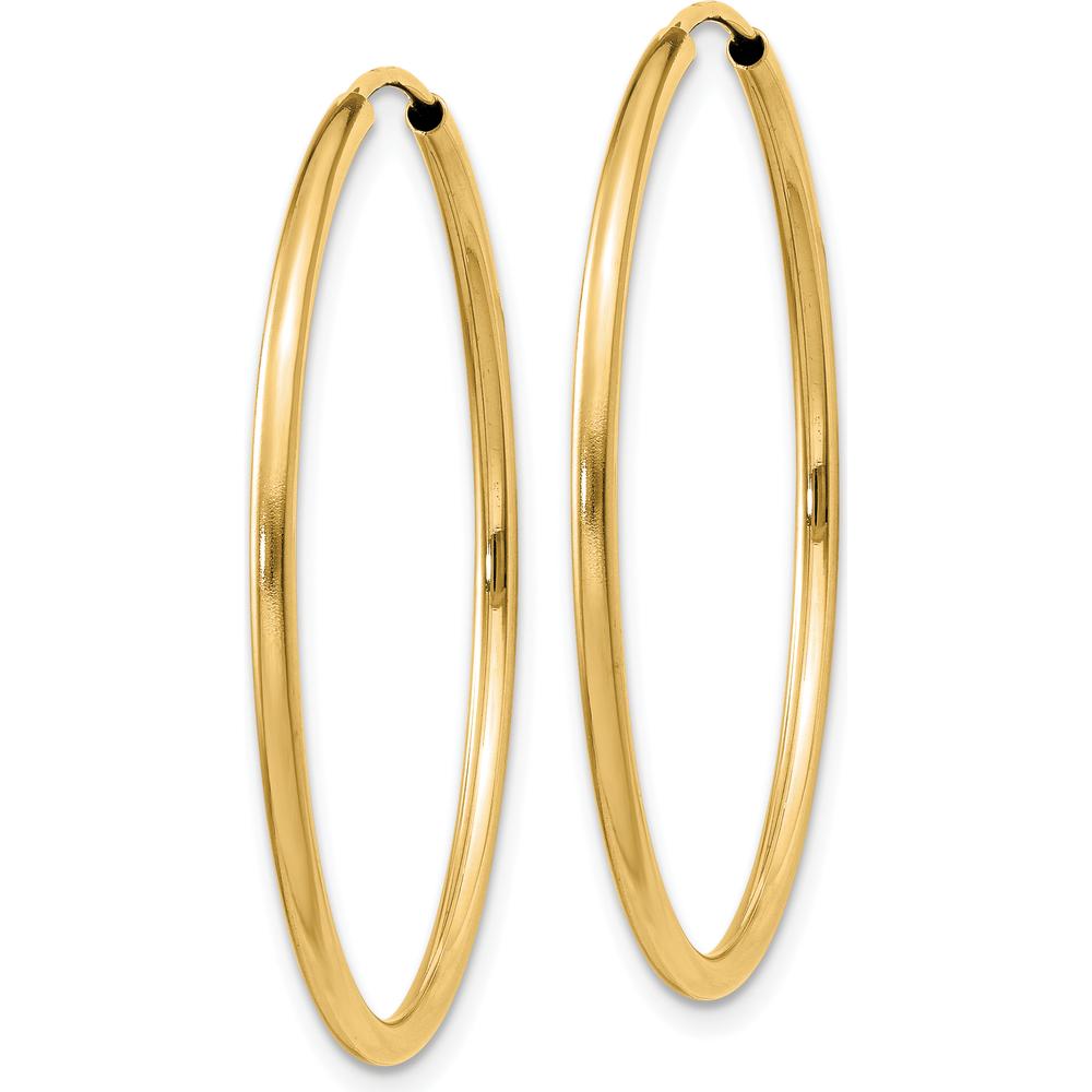 14K Yellow Gold 30mm Polished Endless Hoop Earrings - 1.5mm Thickness by Oro Pregiato