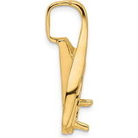 14K Yellow Gold 30mm Slide Pendant Mounting for 6mm Round Stone by Oro Pregiato
