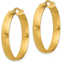 14K Yellow Gold 31mm Large Satin-Finish Hoop Earrings by 0