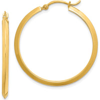 14K Yellow Gold 32.75mm Polished Large Hoop Earrings with Wire & Clutch Back by 0