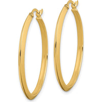 14K Yellow Gold 32.75mm Polished Large Hoop Earrings with Wire & Clutch Back by 0