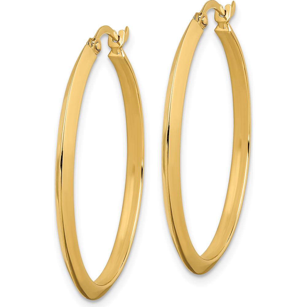 14K Yellow Gold 32.75mm Polished Large Hoop Earrings with Wire & Clutch Back by 0