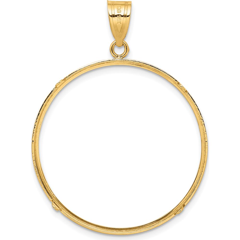 14K Yellow Gold 32mm Coin Bezel Pendant for 1 oz. Panda Coin - Polished Finish by Numis Coin Jewelry