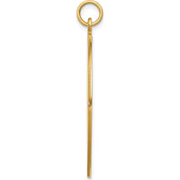 14K Yellow Gold 32mm Round Red Enamel Medical Alert Pendant - Engravable Charm by Oro Pregiato