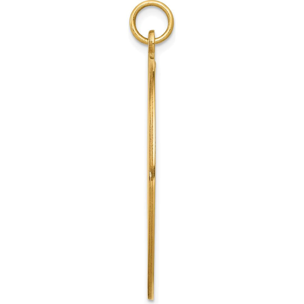 14K Yellow Gold 32mm Round Red Enamel Medical Alert Pendant - Engravable Charm by Oro Pregiato