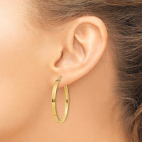 14K Yellow Gold 33mm XL Hoop Earrings with Polished Finish by Monteluci Fine Jewelry