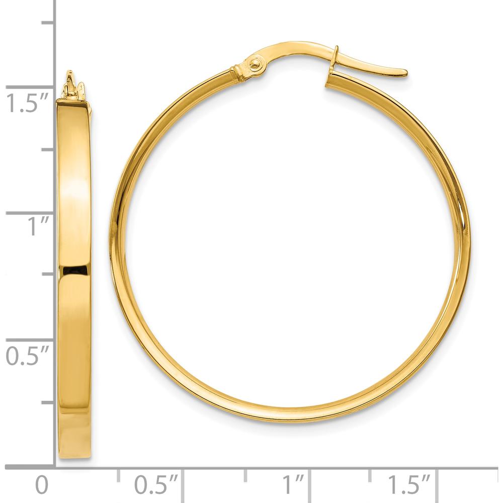 14K Yellow Gold 33mm XL Hoop Earrings with Polished Finish by Monteluci Fine Jewelry