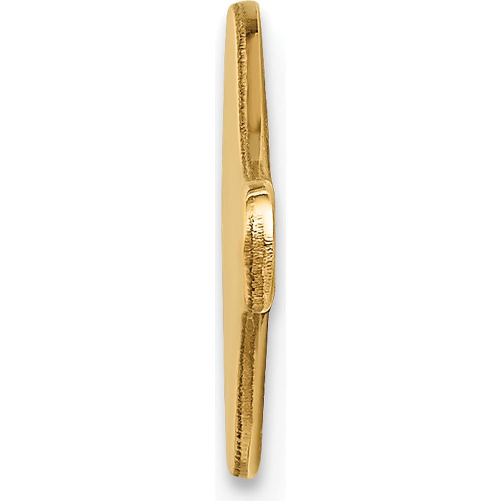 14K Yellow Gold 34mm Red Enameled Medical ID Plate - Engravable by Oro Pregiato