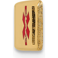 14K Yellow Gold 34x6mm Red Epoxy Enameled Medical ID Plate - Engravable Medical Alert Bracelet by Oro Pregiato