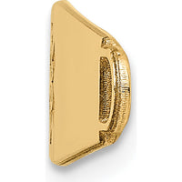 14K Yellow Gold 34x8mm Non-Enameled Oval Shape Medical ID Plate - Engravable by Oro Pregiato