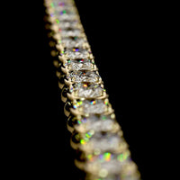 14K Yellow Gold 36.16 Carat Oval Cut Lab Diamond Tennis Necklace with East-West Bezel-Prong Setting - E-F Color VS1 Clarity - Covaloro Fine Jewelry