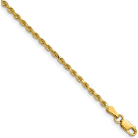 14K Yellow Gold 36" Diamond-Cut Rope Chain Necklace with Lobster Clasp - 2mm Solid Link