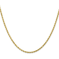 14K Yellow Gold 36" Diamond-Cut Rope Chain Necklace with Lobster Clasp - 2mm Solid Link