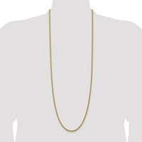 14K Yellow Gold 36" Solid Rope Chain Necklace with Lobster Clasp - 3mm Width