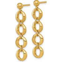 14K Yellow Gold 36mm Polished Fancy Circle Link Dangle Earrings by 0