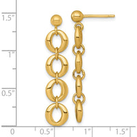 14K Yellow Gold 36mm Polished Fancy Circle Link Dangle Earrings by 0
