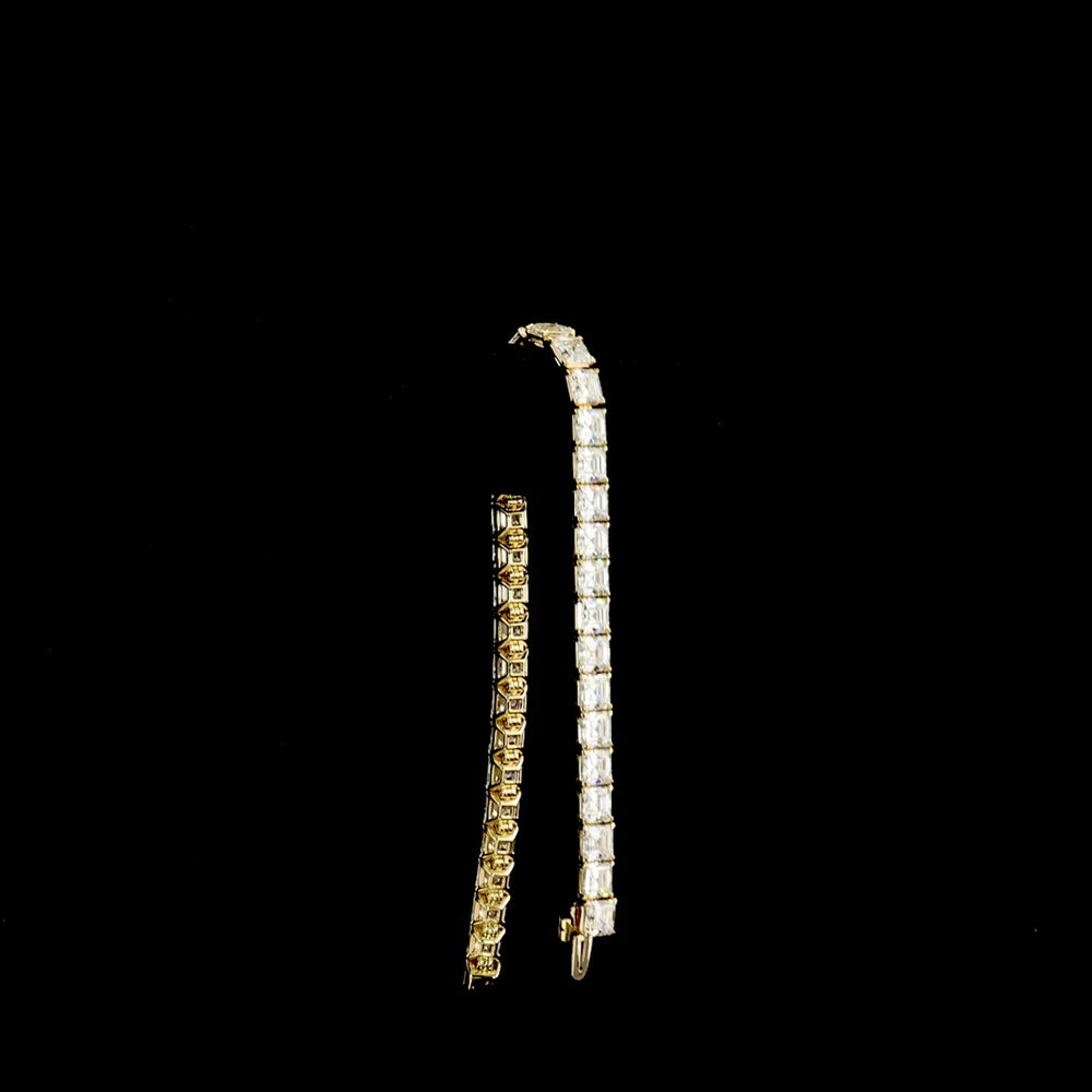 14K Yellow Gold 37-Stone Tennis Bracelet with Asscher Cut Lab Diamonds - 18.89 Carat Total Weight, E-F Color VS1 Clarity - Covaloro Fine Jewelry