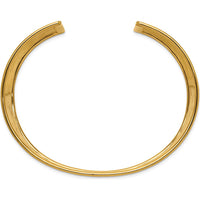 14K Yellow Gold 37mm Hammered Polished Cuff Bangle Bracelet by Oro Pregiato