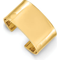 14K Yellow Gold 37mm Polished Cuff Bangle Bracelet by Oro Pregiato