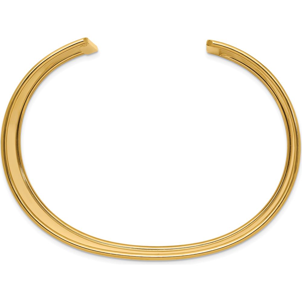 14K Yellow Gold 37mm Polished Cuff Bangle Bracelet by Oro Pregiato