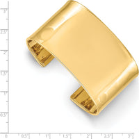 14K Yellow Gold 37mm Polished Cuff Bangle Bracelet by Oro Pregiato