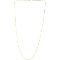 14K Yellow Gold 38" Diamond-Shaped Mirror Chain Station Necklace with Lobster Clasp - Fall 2022 Collection by Orozza Fine Jewelry