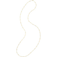 14K Yellow Gold 38" Diamond-Shaped Mirror Chain Station Necklace with Lobster Clasp - Fall 2022 Collection by Orozza Fine Jewelry