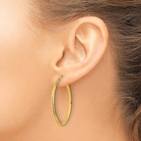 14K Yellow Gold 38mm Polished Diamond-Cut Large Hoop Earrings by 0