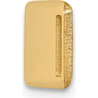 14K Yellow Gold 38x8mm Centered Red Epoxy Enameled Medical ID Plate with Engravable Medical Symbol by Oro Pregiato