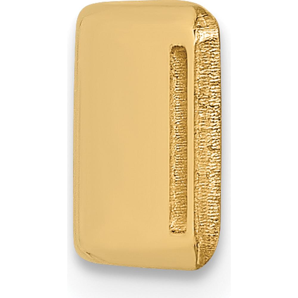14K Yellow Gold 38x8mm Centered Red Epoxy Enameled Medical ID Plate with Engravable Medical Symbol by Oro Pregiato